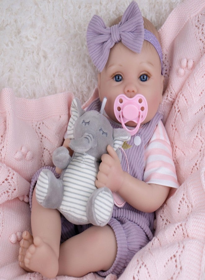 EKOKIZ Lifelike Reborn Baby Dolls - 18 Inch Realistic Baby Doll Cloth Body Newborn Girl with Elephant Outfit & Accessories, Gift Box Included for Kids Role Play, Cuddling & Collectors - Image 1