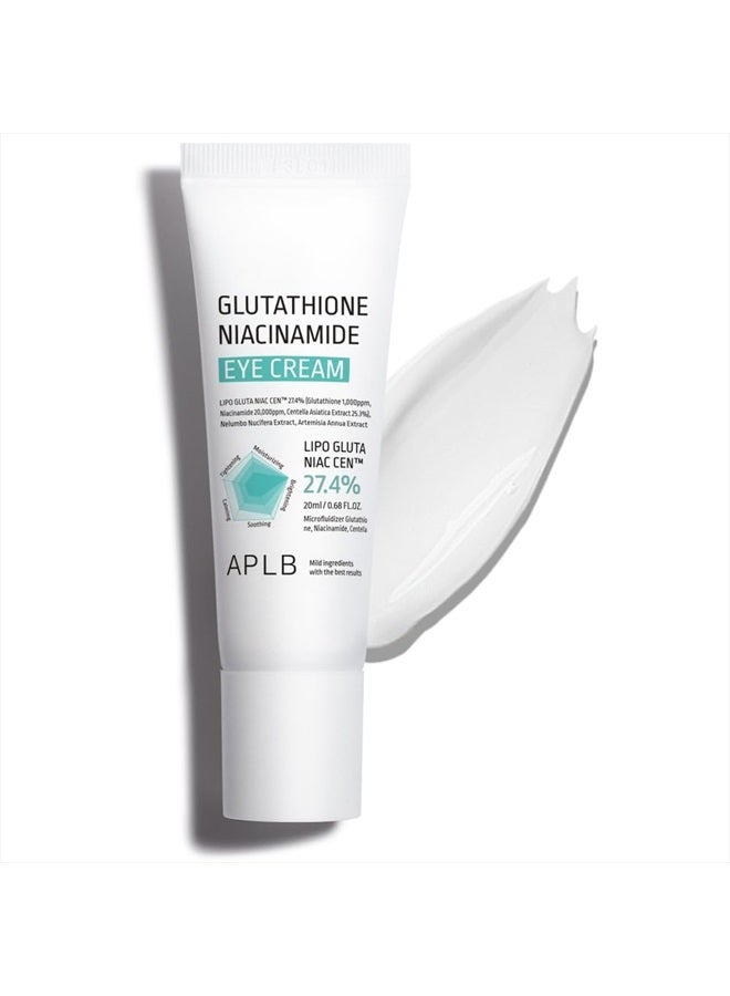 APLB Glutathione Niacinamide Eye Cream | LIPO GLUTA NIAC CEN™ 27.4% 0.68 FL.OZ/Korean Skincare, Eye cream for dark circles and puffiness, Improve elasticity & provide moisture around eye region  - Image 1