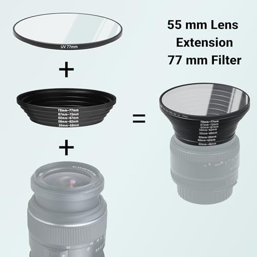 CamKix 18-Piece Filter Ring Adapter Set - 9X Step-Up Rings and 9X Step-Down Rings for Lens Filters, Lens Hoods, and Lens Converters - Includes 4X Microfiber Cleaning Cloths (7x6 Inches) - Image 3