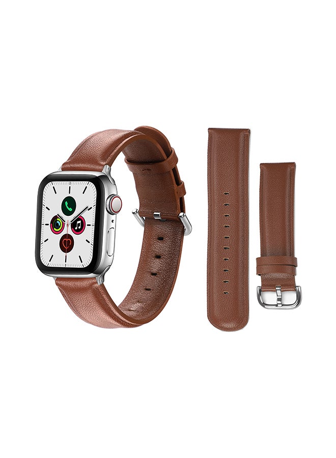 Perfii Replacement Band For Apple Watch Series 5/4/3/2/1 40/38mm Brown - Image 2