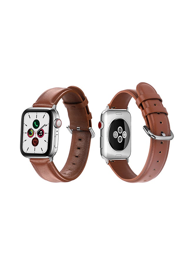 Perfii Replacement Band For Apple Watch Series 5/4/3/2/1 40/38mm Brown - Image 1