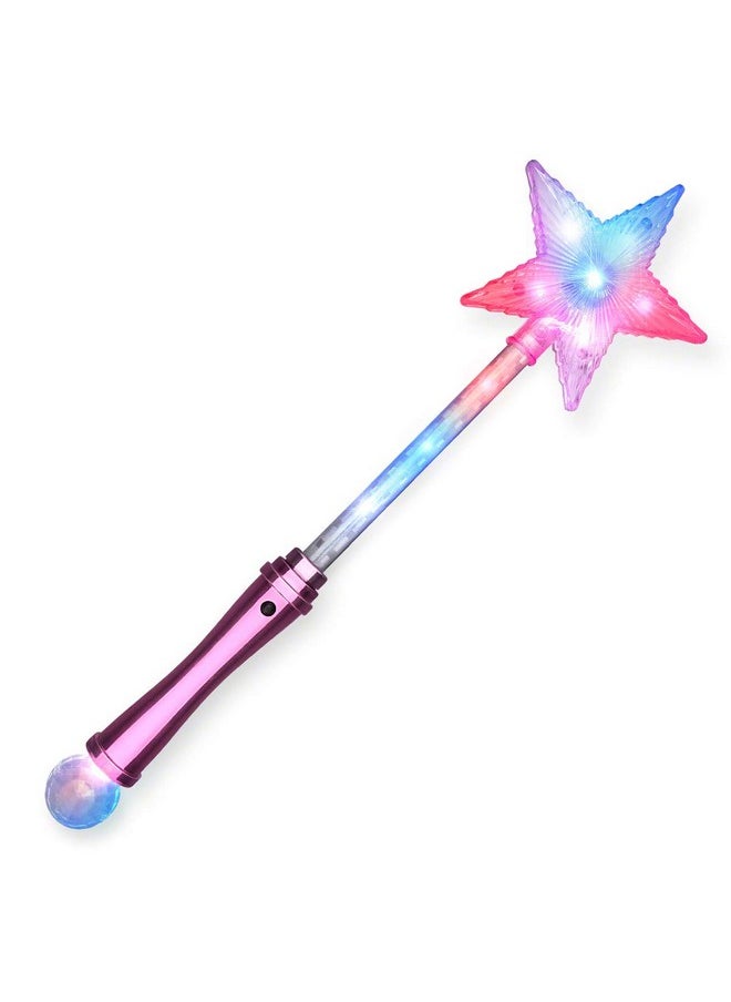 FlashingBlinkyLights - FlashingBlinkyLights Pink Super Star Princess LED Light Up Magic Wand for Kids - Image 1