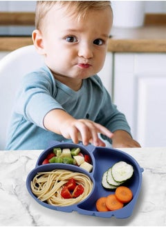 iMissiu Baby Silicone Feeding Set, Toddler Plates with Suction, Toddler Plates for Kids Self Feeding, Food Grade Silicone Plates  - Image 3