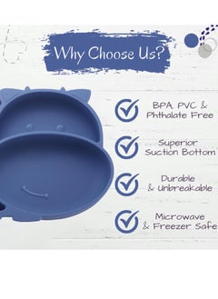 iMissiu Baby Silicone Feeding Set, Toddler Plates with Suction, Toddler Plates for Kids Self Feeding, Food Grade Silicone Plates  - Image 2
