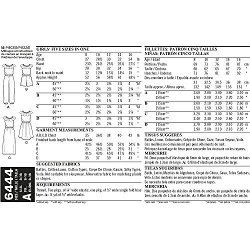 NEW LOOK Patterns Girl's Dress and Jumpsuit in Two Lengths Size A (8-10-12-14-16) 6444 - Image 2