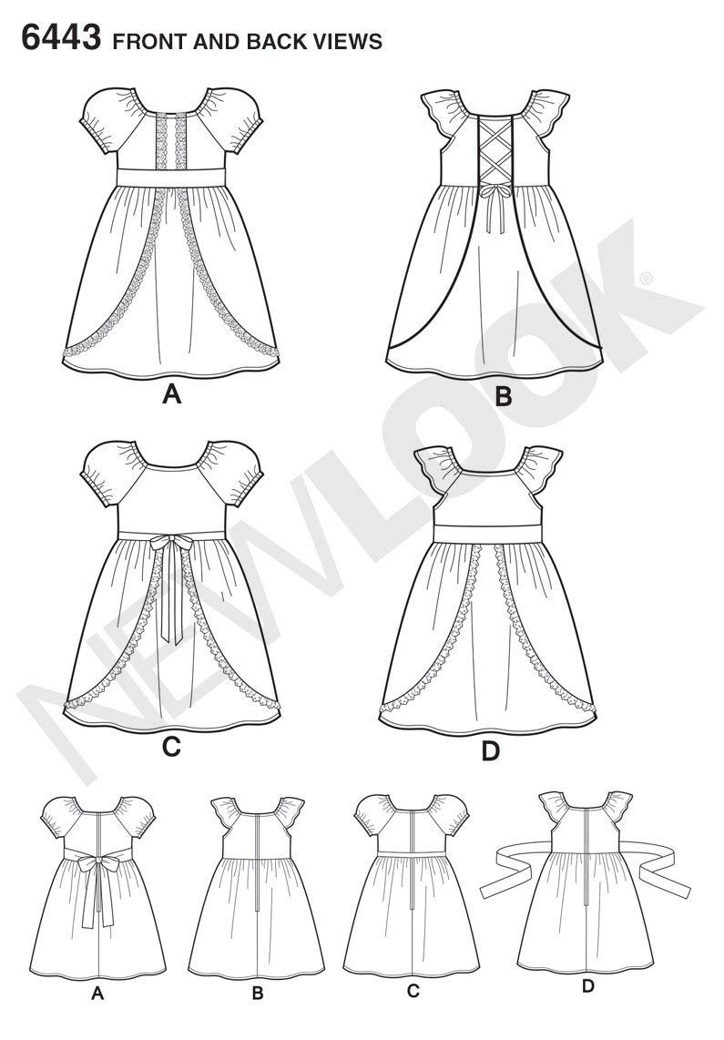 NEW LOOK Patterns Girl's Dress and Jumpsuit in Two Lengths Size A (8-10-12-14-16) 6444 - Image 3