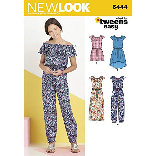 NEW LOOK Patterns Girl's Dress and Jumpsuit in Two Lengths Size A (8-10-12-14-16) 6444 - Image 1
