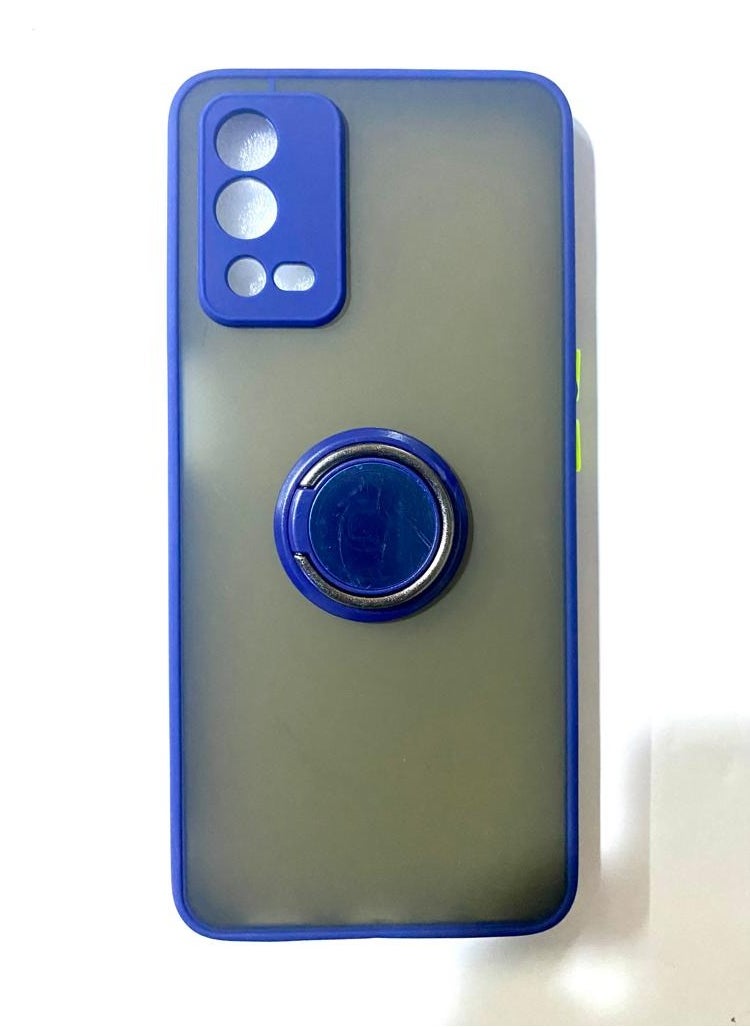 erorex Protective Case Cover For OPPO A55 4G With Magnetic Ring Holder blue  - Image 1
