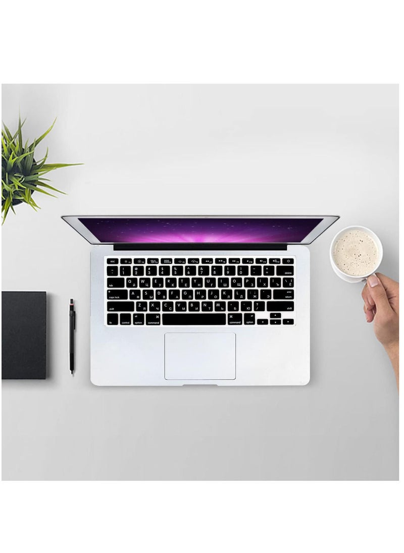 Russian Keyboard Cover -Silicone Keyboard Skin for MacBook Air 13 inch A1466 A1369 2010-2017 & Compatible with MacBook Pro 13/15 inch with/Without Retina Display 2015 or Older Version Russian