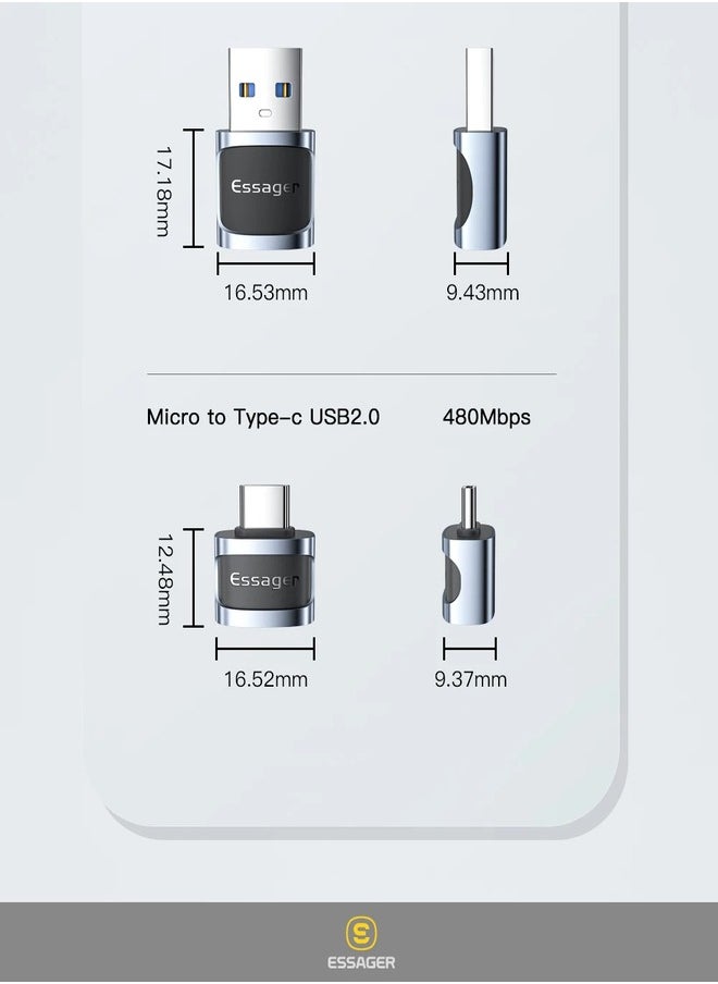 ايساجر - محول Type C الى USB ,USB الى تايب C , مايكرو الى تايب C مجموعة من 3 قطع - Image 1