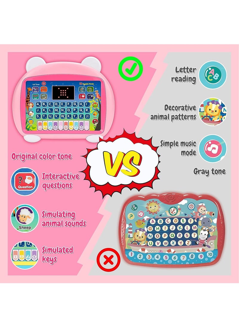 Kids Laptop Computer Toy, Kids Learning Computer English Learner Study Laptop for Early Educational, Fun Learning Machine, Learn Letter, Words, Games, Mathematics, Music, Logic, Memory Tool (Pink) - Image 3