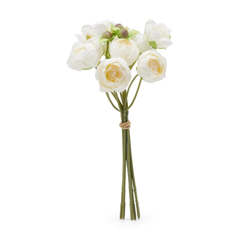 DWELL Dwell Lg Aria Ranunculus Bouquet (Length 27Cm, Offwhite)