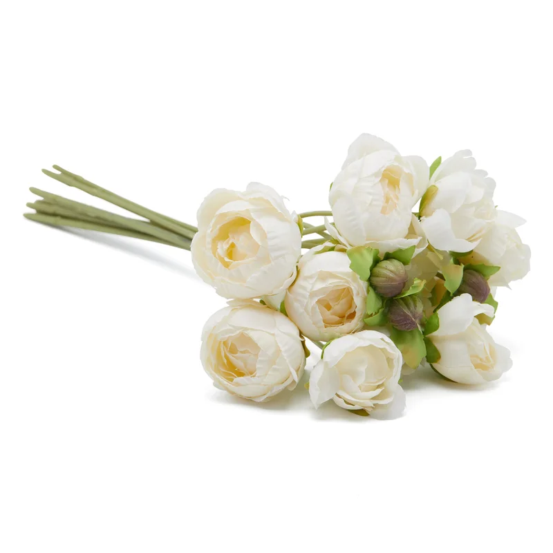 DWELL Dwell Lg Aria Ranunculus Bouquet (Length 27Cm, Offwhite)