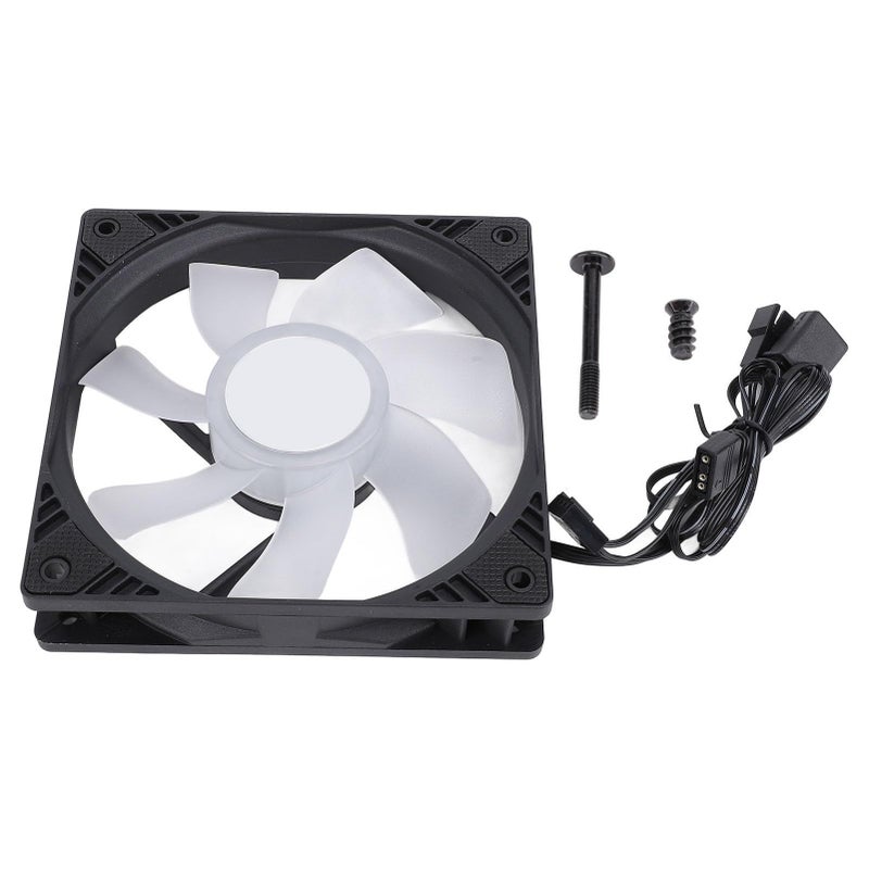 120mm PWM ARGB PC Case Fan MFDB Hydraulic Bearing 1500RPM Low Noise Reverse Blade Black - Image 2