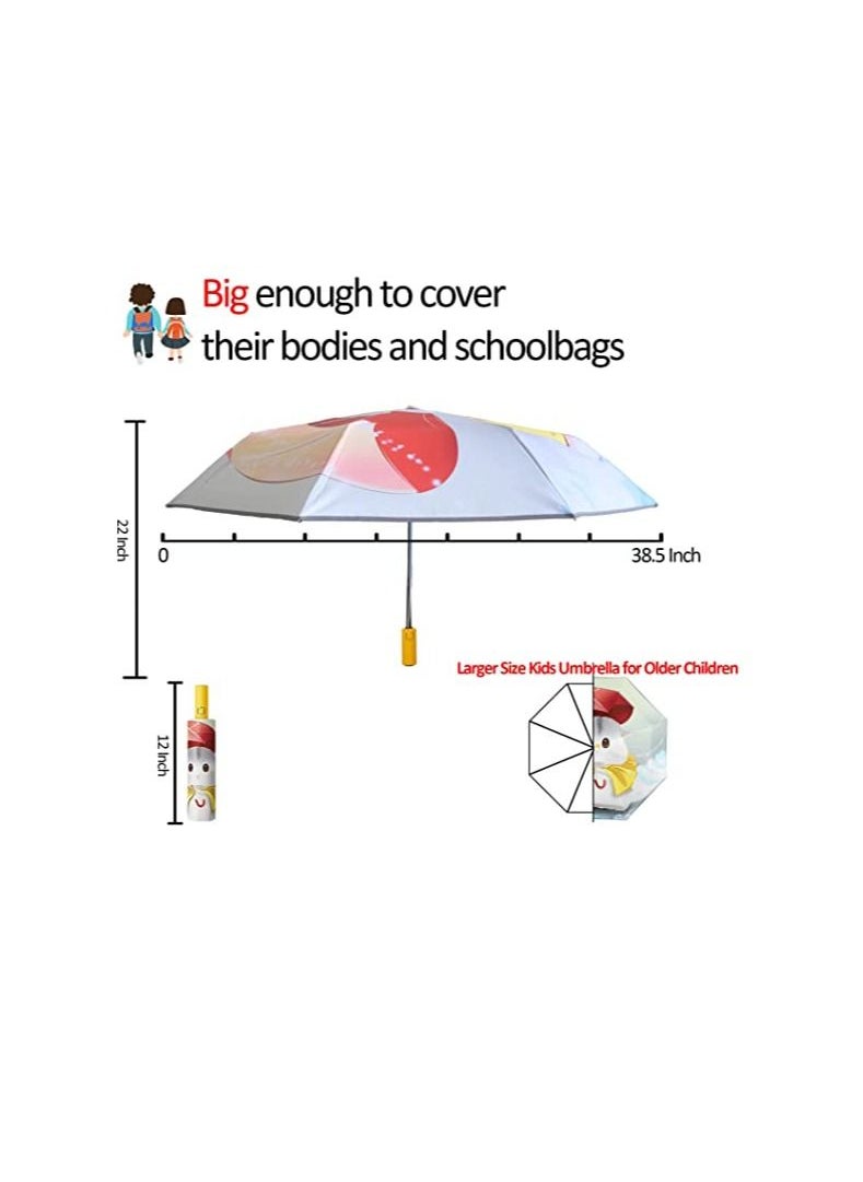 SYOSI - Folding Umbrella Automatic Compact Travel Umbrella for Rain and Sun UV Protection for Kids Girls and Boys Age 8-15 - Image 1