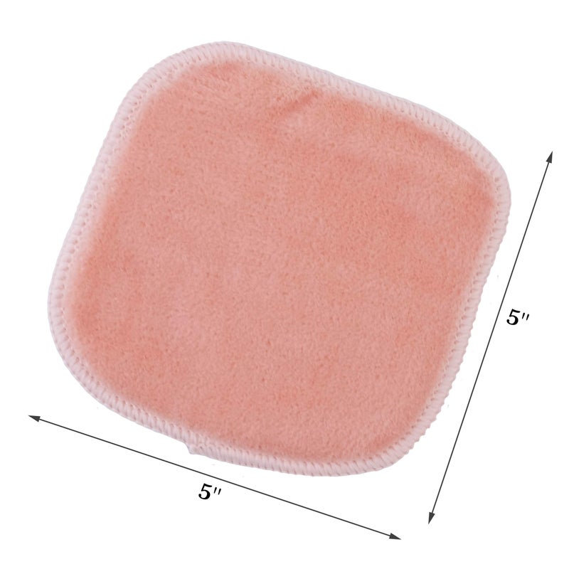 Polyte Premium Hypoallergenic Microfiber Fleece Makeup Remover and Facial Cleansing Cloth, 5 x 5 in, 10 Pack (Light Coral) - Image 2
