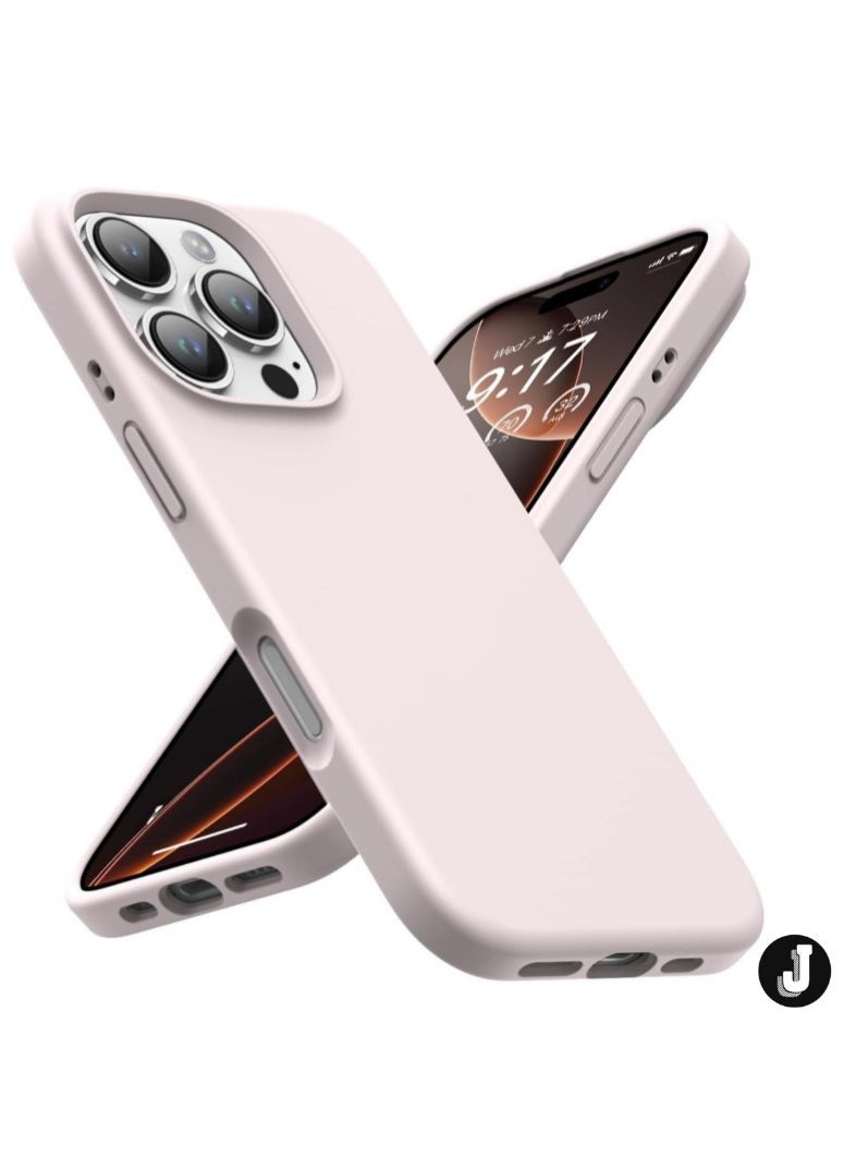 JAJEEK "Premium Soft Liquid Silicone Case for iPhone 16 Pro – Silky Soft Touch Full-Body Protective Bumper (Grey Pink)" - Image 1