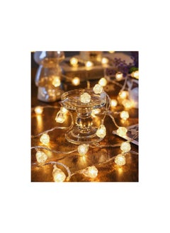 Warm White Crystal Rose Flower Fairy String Lights 30Mtr 150 LEDs Electricity Powered LED String Lights For Ramadan and Christmas Decoration