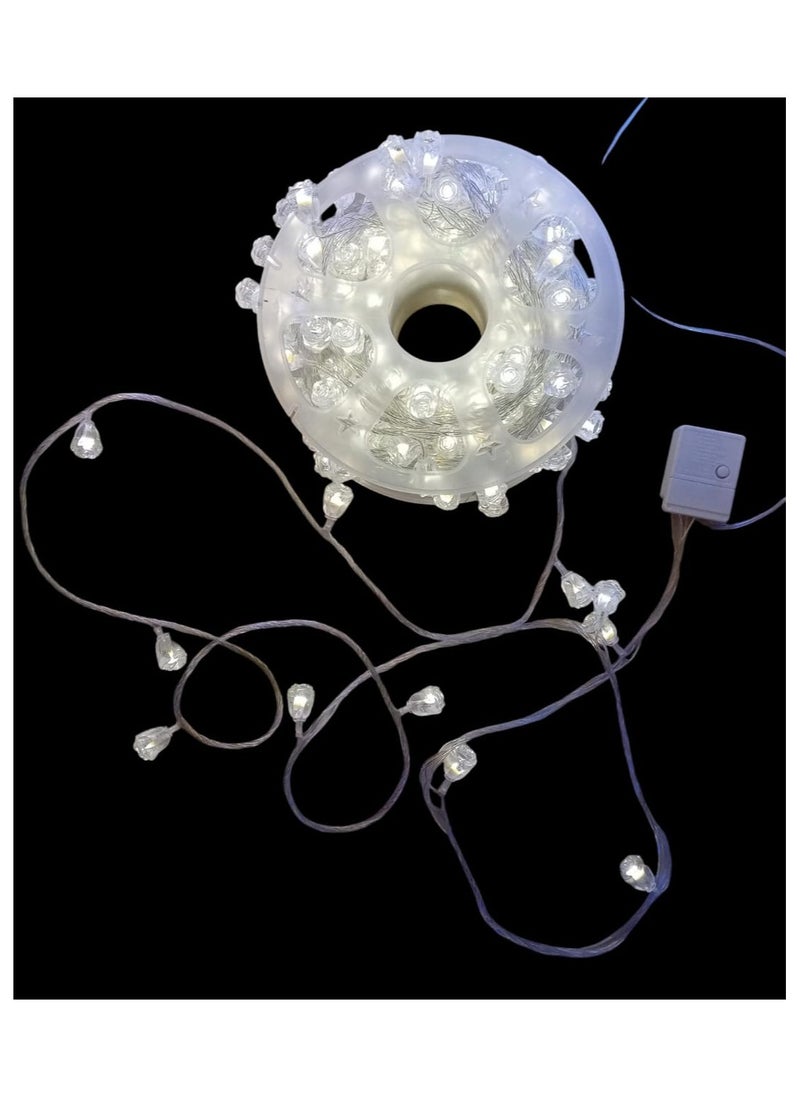 Generic - Warm White Crystal Rose Flower Fairy String Lights 30Mtr 150 LEDs Electricity Powered LED String Lights For Ramadan and Christmas Decoration - Image 1