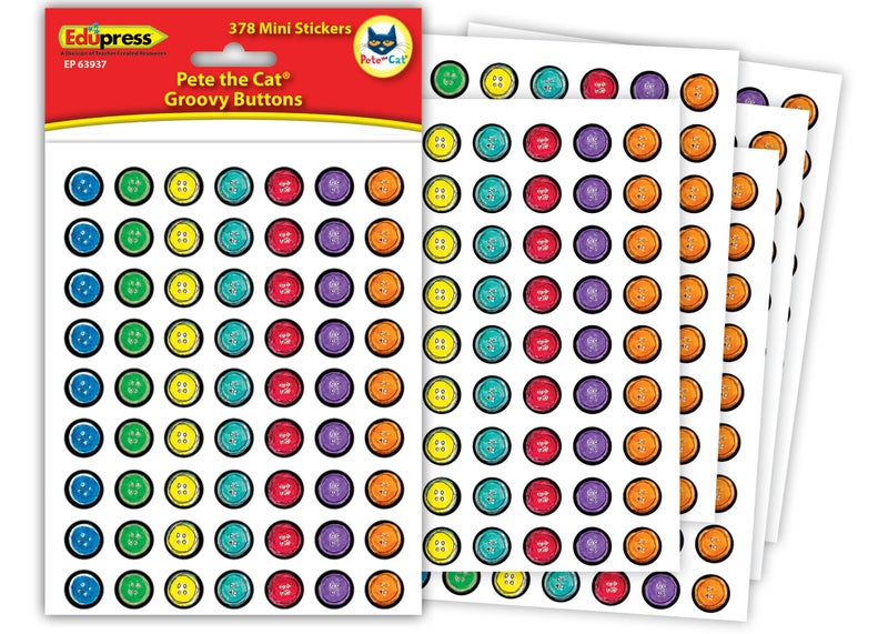 Edupress Pete The Cat Groovy Buttons Mini Stickers (EP63937) - Image 4