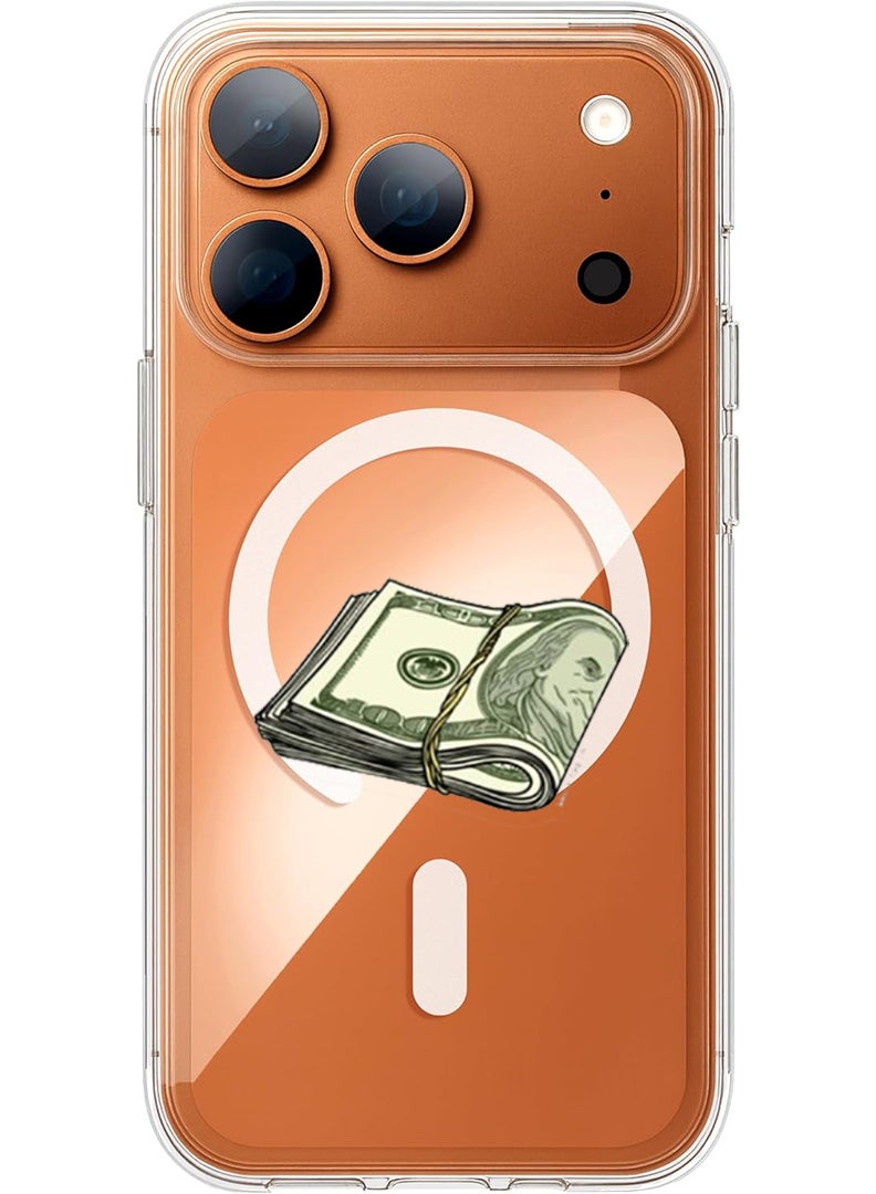 Theodor Magnetic Case for Apple iPhone 17 Pro Max Compatible with MagSafe Wireless Charging, Shockproof Phone Bumper Cover - Cash Sticker - Image 1