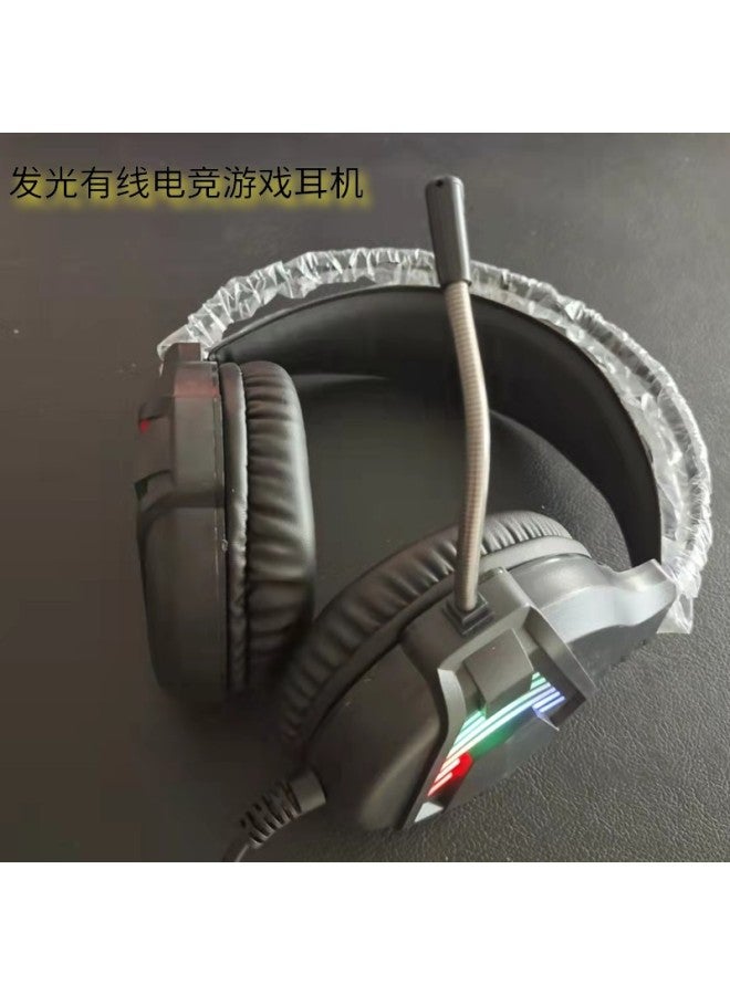 Office Home E-sports Game Headset Headset Headset Special Chicken-eating Colorful Luminous Wired Computer Headset - Image 3