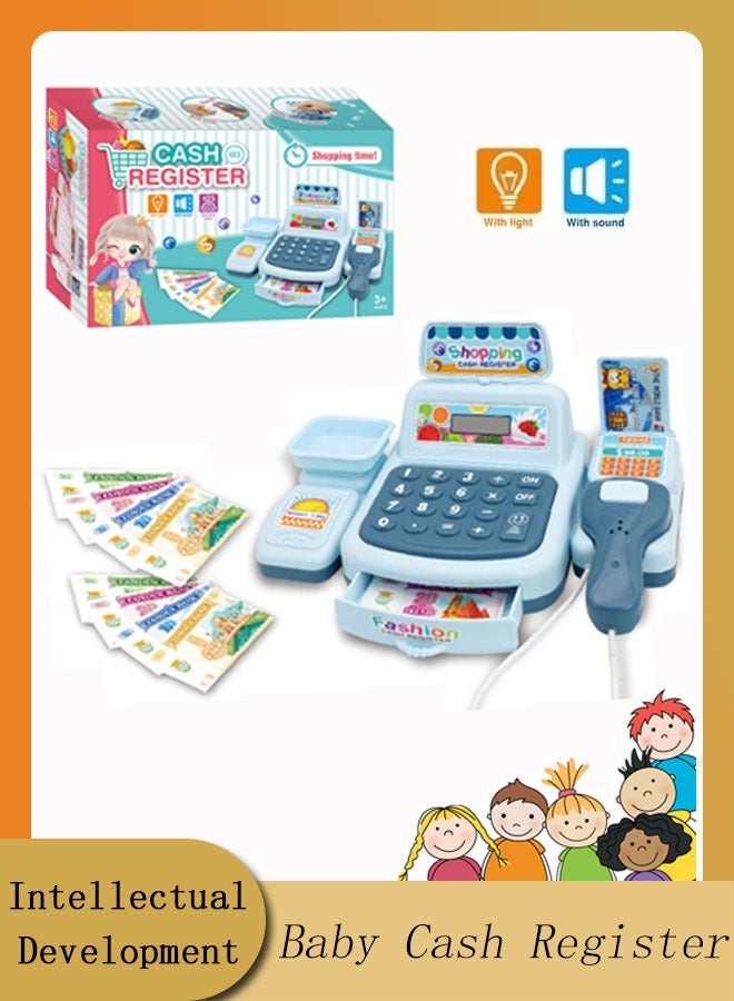 Cash Register Play House Toys Simulation Supermarket Cash Register Toy The Calculator Electric Cashier Toy With Play Money Kid Gifts  - Image 1