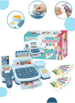 Generic Cash Register Play House Toys Simulation Supermarket Cash Register Toy The Calculator Electric Cashier Toy With Play Money Kid Gifts  - Image 3