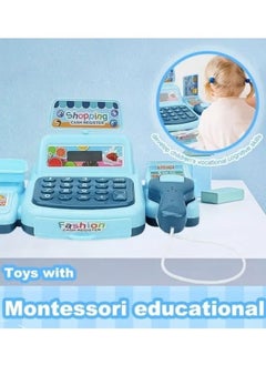 Generic Cash Register Play House Toys Simulation Supermarket Cash Register Toy The Calculator Electric Cashier Toy With Play Money Kid Gifts  - Image 5
