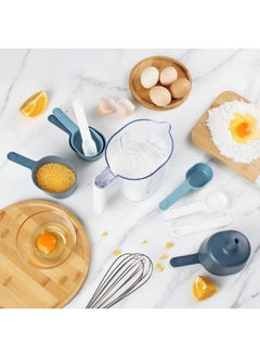 COOK WITH COLOR COOK WITH COLOR Measuring Cup Set - 9 PC. Nesting Stackable Liquid Measure Cup, Dry Measuring Cups and Spoons with Funnel and Scraper (Multi Colored)  - Image 3