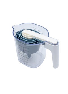 COOK WITH COLOR COOK WITH COLOR Measuring Cup Set - 9 PC. Nesting Stackable Liquid Measure Cup, Dry Measuring Cups and Spoons with Funnel and Scraper (Multi Colored)  - Image 1