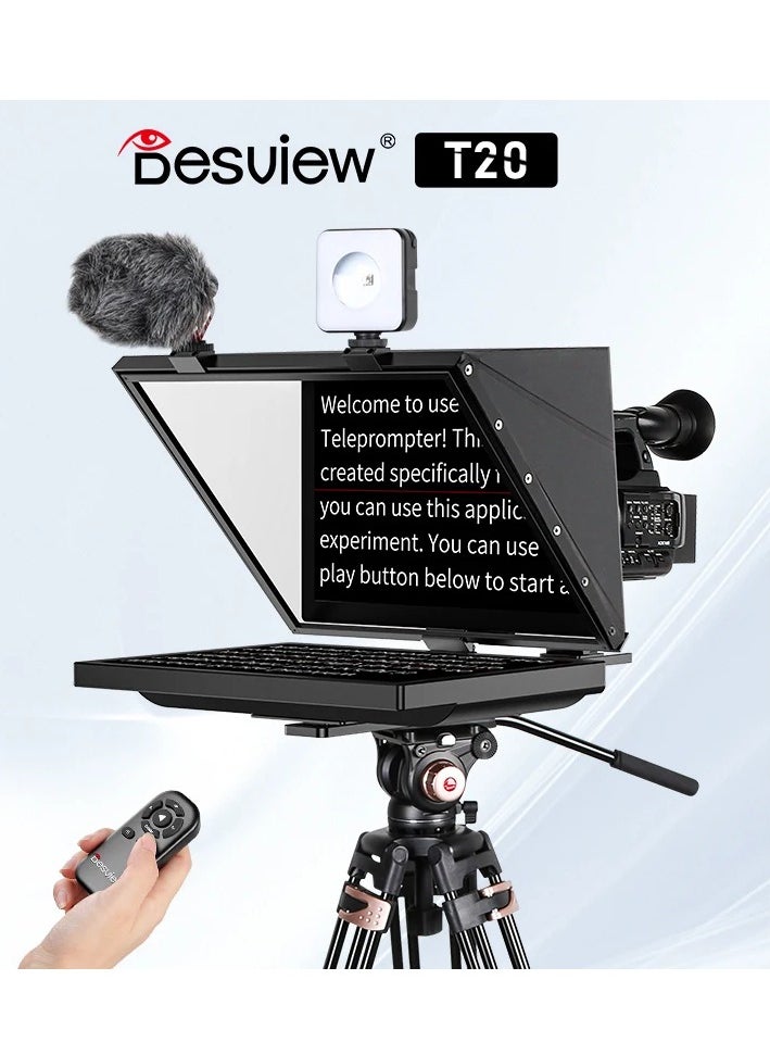 Desview T20 20 inch Foldable Large Screen Broadcast Teleprompter for Live Streaming Video Recording Horizontal Vertical Shooting - pzsku/Z826D281B72D050F7618DZ/45/_/1739802329/c598780b-4c3d-49c7-b768-97f526455b29