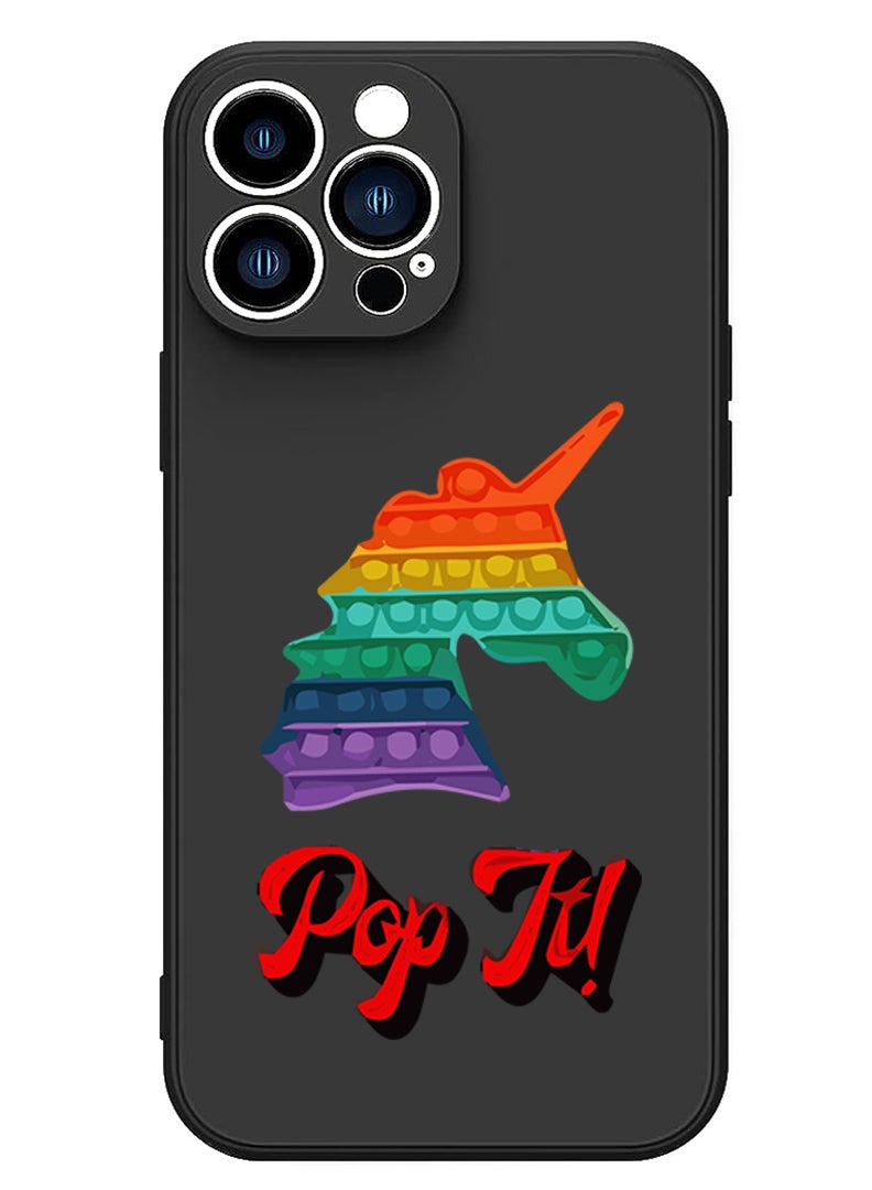 Theodor Protective Slim Fit Case Liquid Silicone Cover with Full Body Protection Anti-Scratch Shockproof Case For iPhone 14 Pro Max Black  - Positive Vibes copy - Image 1