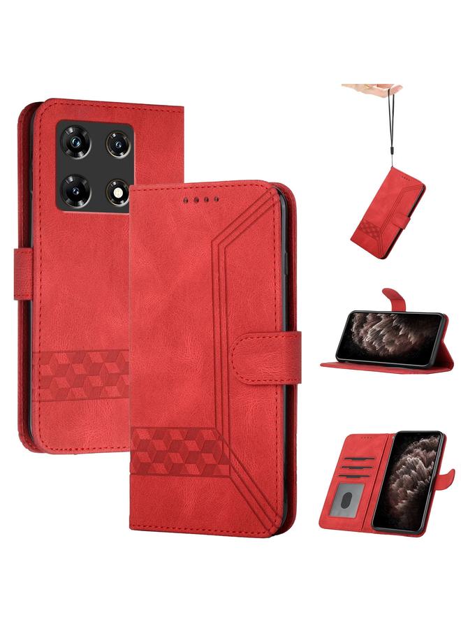 Zaboon Case For Infinix Note 30 Pro Cubic Skin Feel Flip Leather Phone Case - Image 1