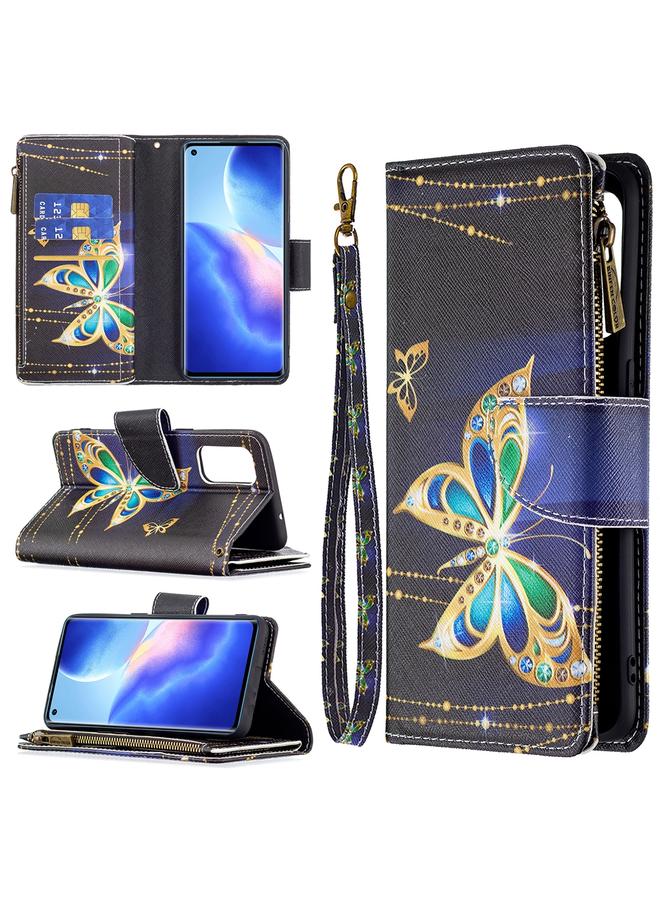 S-TOP Case For OPPO Reno5 5G Colored Drawing Pattern Zipper Horizontal Flip Leather Case with Holder & Card Slots & Wallet - Image 1