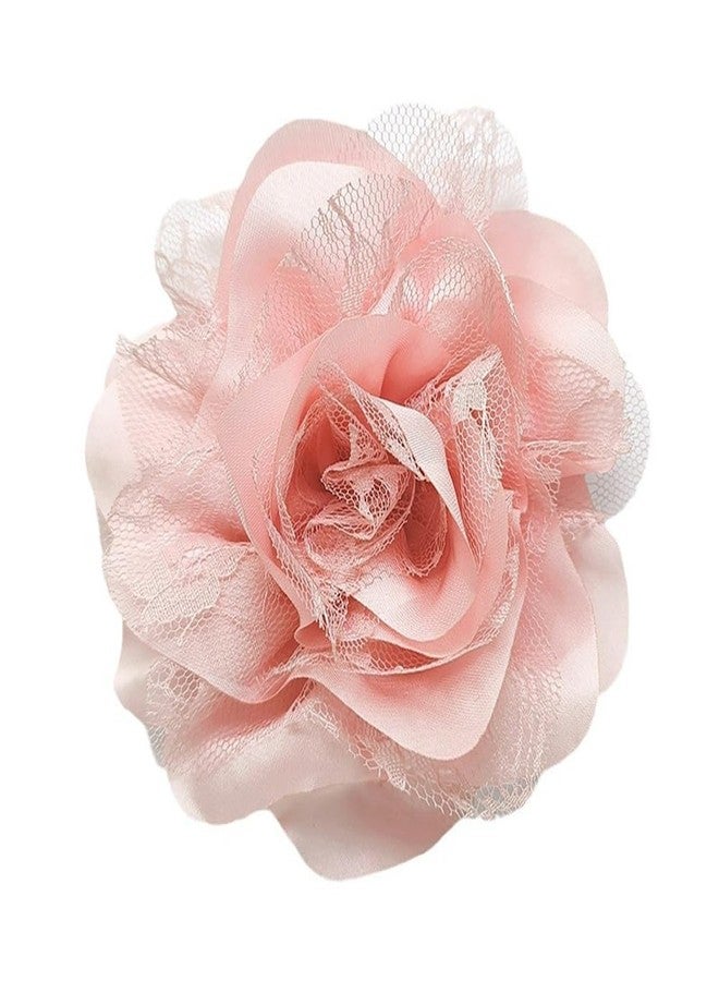 OIDIMS بروش زهرة وردة كبيرة جدًا 11 سم، دبابيس طية صدر السترة، مشابك شعر أنيقة من قماش الساتان والدانتيل، بروش زهرة كاميليا كبير للنساء، إكسسوارات ملابس حفلات الزفاف والرقص، 1 - Image 1
