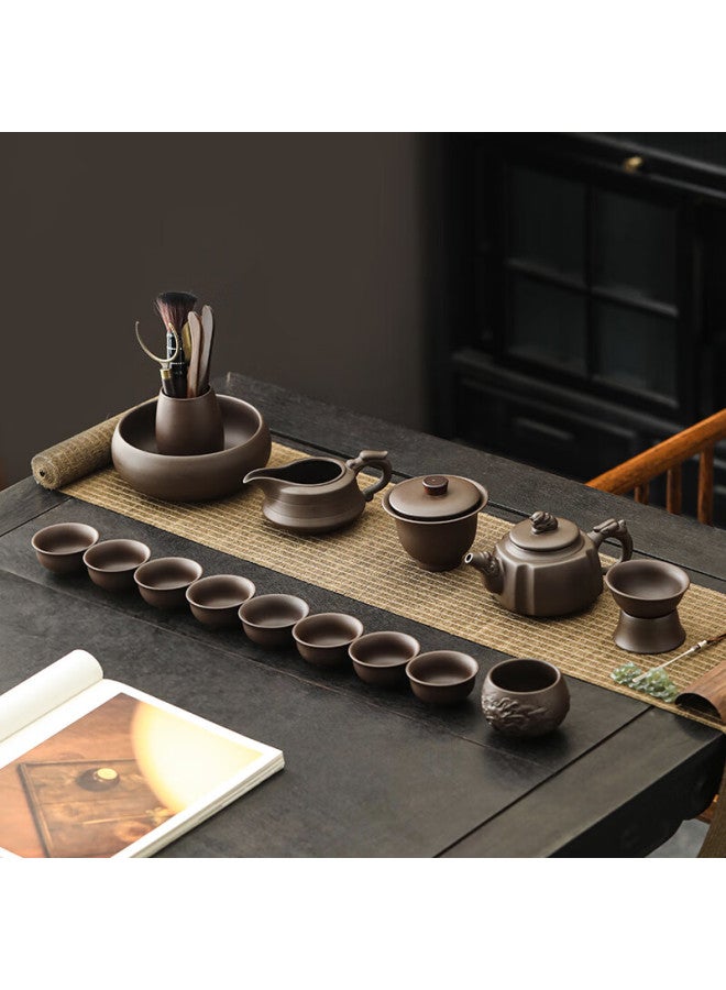Bw Zisha Tea Set Home Brewing Teapot Tea Cups Complete 15-piece Set With Pixiu For Housewarming Gift - Image 4