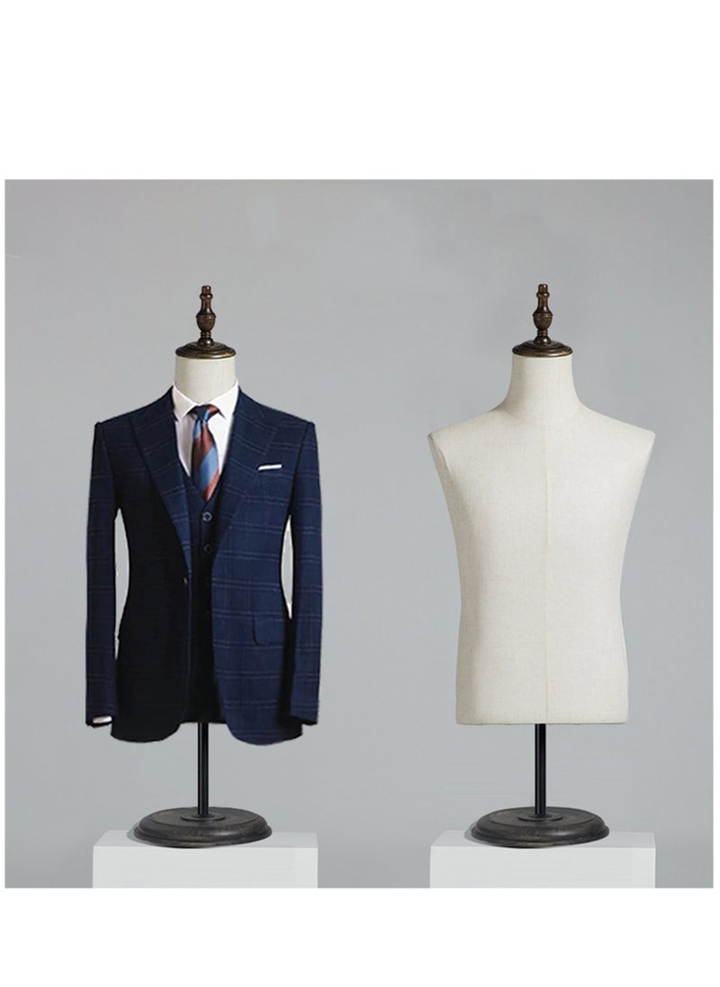 Male Mannequin Dress Form Torso, Display Mannequin Body, Wooden Hands, for Dress Jewelry Display