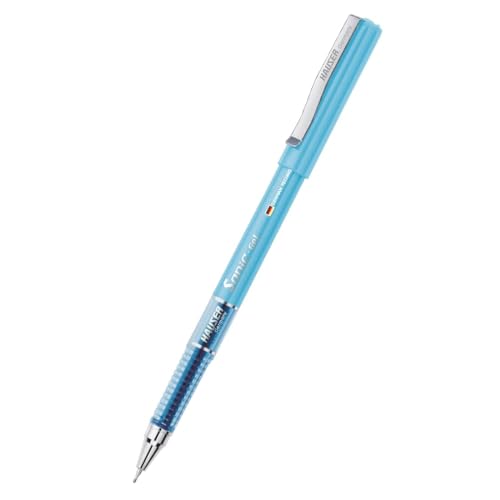 Hauser Sonic 0.55mm Gel Pen Blister Pack | Attractive Foiled Body | Stylish Metal Clip | Refillable & Waterproof Gel Ink | German Technology For Smooth & Effortless Writing | Blue Ink, Set of 10 Pens - Image 3