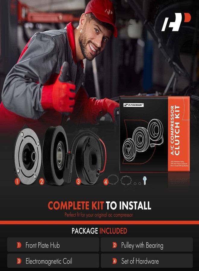 A-Premium Air Conditioner AC Compressor Clutch Kit Compatible with Jeep WK Series Grand Cherokee 2005-2007, XK Series Commander 2006-2007, 3.7L 4.7L - Image 2