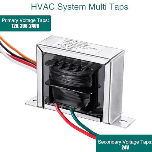 Fiada 1 Pack 24V 40VA Control Transformer, Primary 120, 208, 240V Secondary 24V, HVAC Furnace Transformer Multi Tap - Image 2