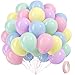 awenztech 60pcs Pastel Balloons 12inch Pastel Color Balloons with Light Pink Green Yellow Blue Purple Balloon for Easter Rainbow Baby Shower Birthday Party Decorations - Image 2