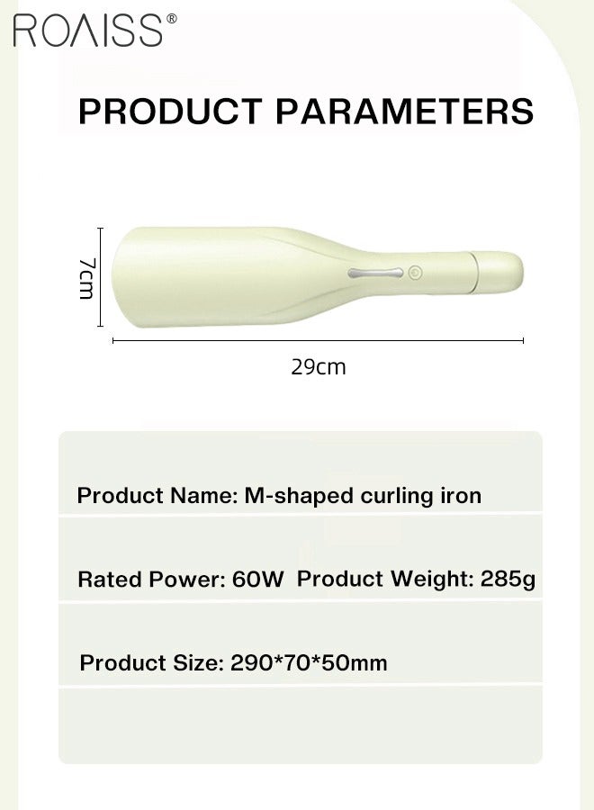 رويس حديد تجعيد على شكل حرف M مقاس 36 مم، أداة تجعيد الشعر على شكل بيضة فرنسية رومانسية، حديد تمويج الشعر من السيراميك بدرجة حرارة 5 مناسبة لجميع أنواع الشعر القصير والشعر المتوسط والشعر الطويل - Image 3