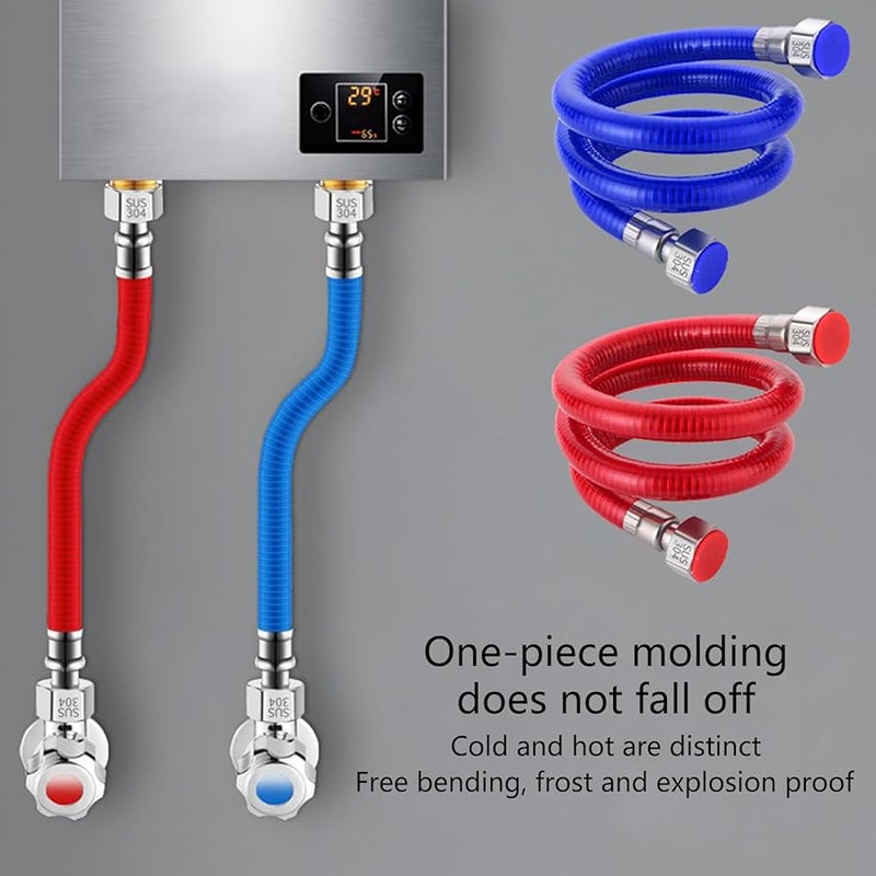 304 Stainless Steel Flexible Water Heater Hose 30cm Hot Cold Inlet Pipe Explosion Proof - Image 3