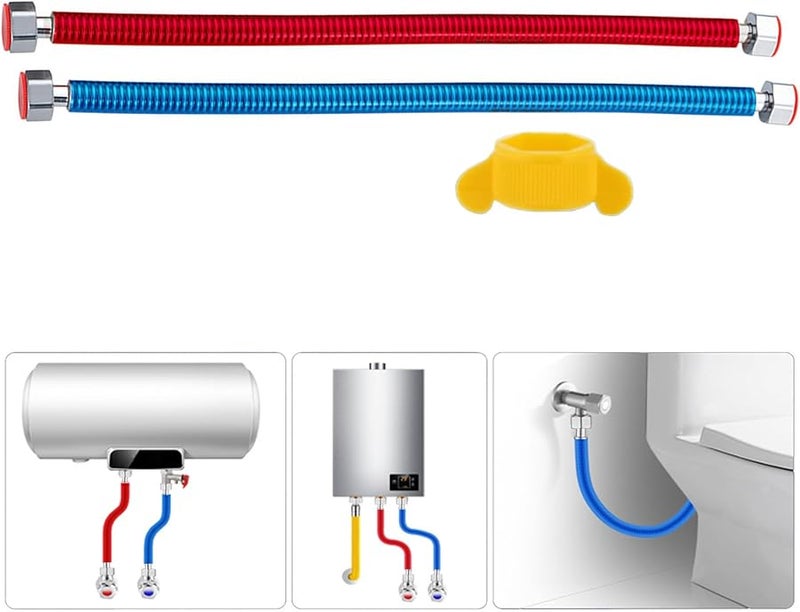 304 Stainless Steel Flexible Water Heater Hose 30cm Hot Cold Inlet Pipe Explosion Proof - Image 2