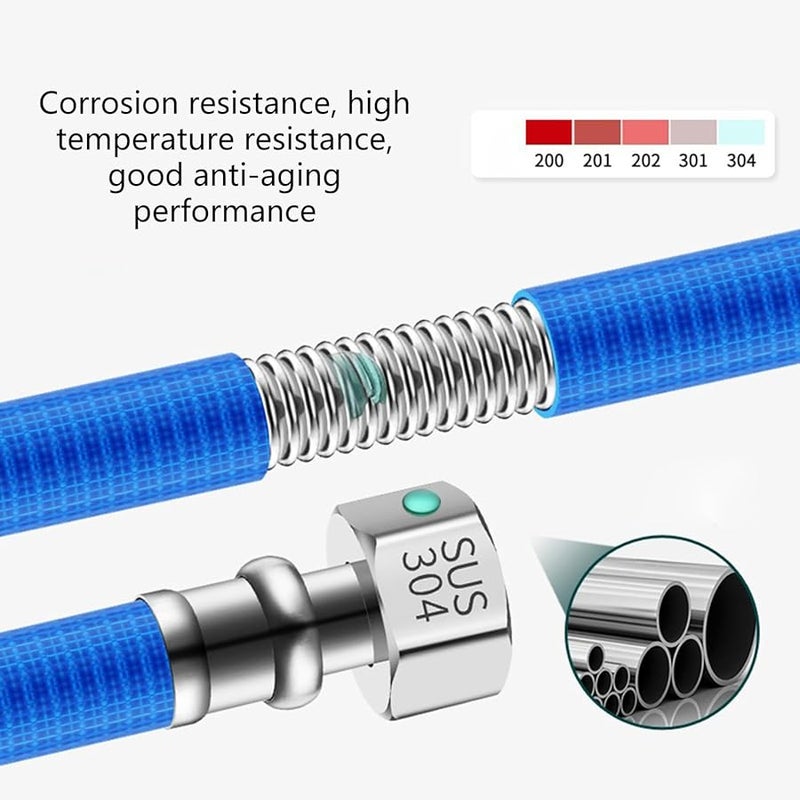 304 Stainless Steel Flexible Water Heater Hose 30cm Hot Cold Inlet Pipe Explosion Proof - Image 4