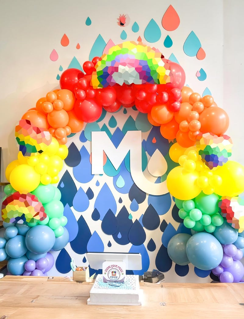 Haolongfa Colorful Rainbow Balloon Arch Garland Kit - 130 Pcs Assorted Color Latex Balloons in Mixed Sizes, for Baby Shower, Birthday, Wedding & Back to School Party Decorations - Image 2