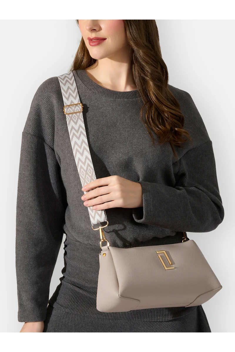 Lavie Luxe Women's Tory26 3-Compartment Sling Bag (Taupe)