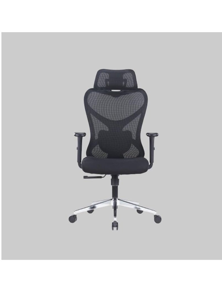 Neo Front Neo Front Premium Black Mesh High Back Chair Adjustable Ergonomic Office Seat with High-Density Foam & Smooth Casters Sleek Design for Home or Office CH-535A Black  - Image 1