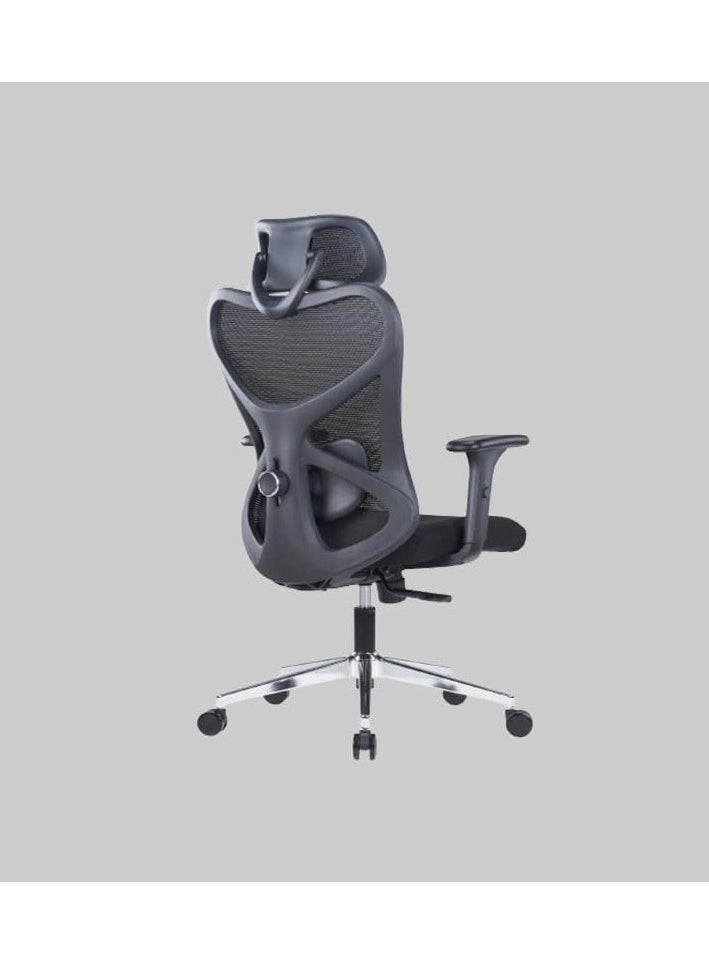 Neo Front Neo Front Premium Black Mesh High Back Chair Adjustable Ergonomic Office Seat with High-Density Foam & Smooth Casters Sleek Design for Home or Office CH-535A Black  - Image 2